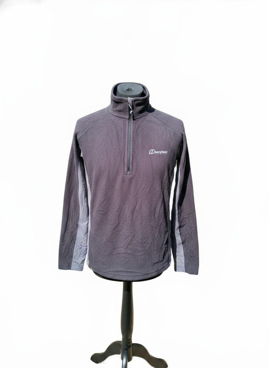 Berghaus 1/4 Zip Fleece Men's Medium M Dark Grey Charcoal Microfleece Pullover