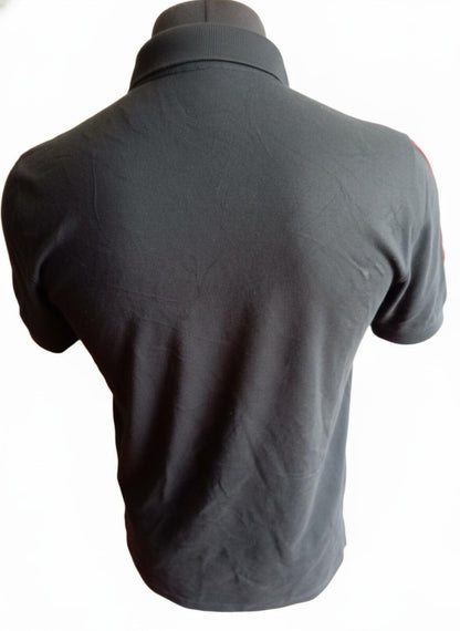 Lacoste L!VE Mens Polo Shirt Size M Medium Black Grey Croc Slim Fit Short Sleeve