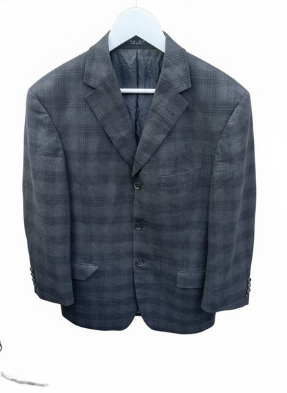 Hugo Boss Men's Grey Plaid Suit Jacket Blazer - 38S