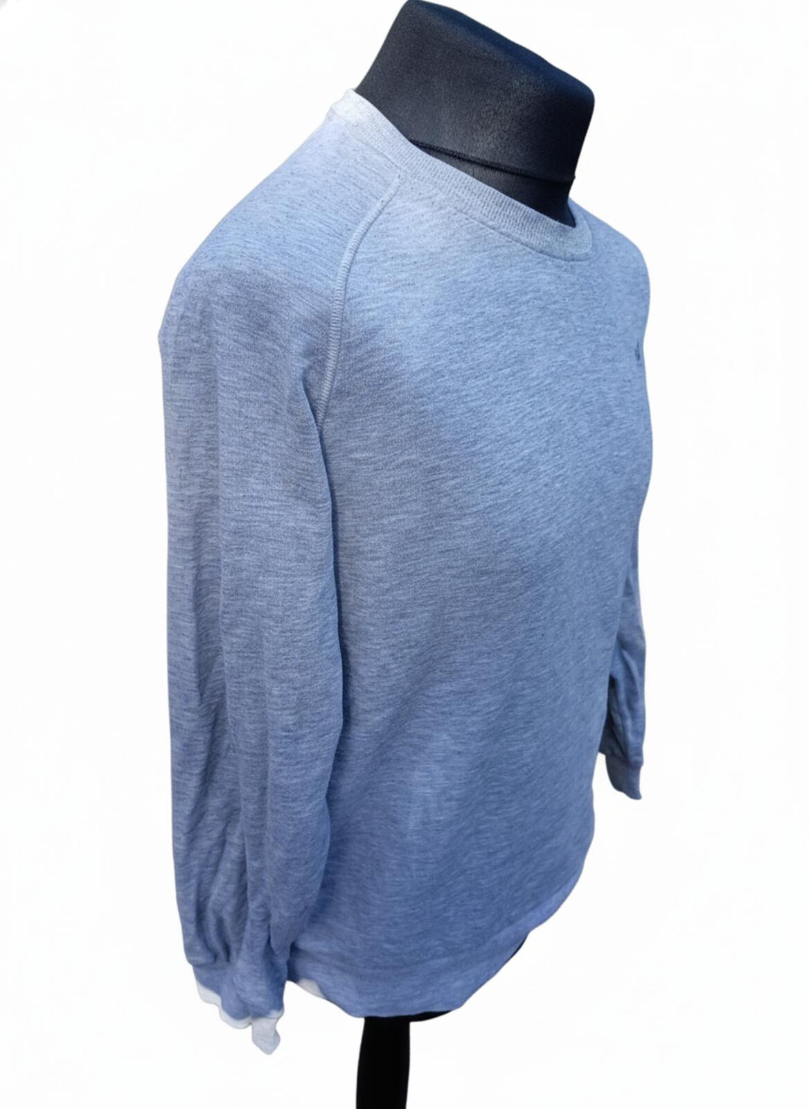 Adidas Mens Jumper Size M Heather Grey Crew Neck Sweatshirt Core Logo Active
