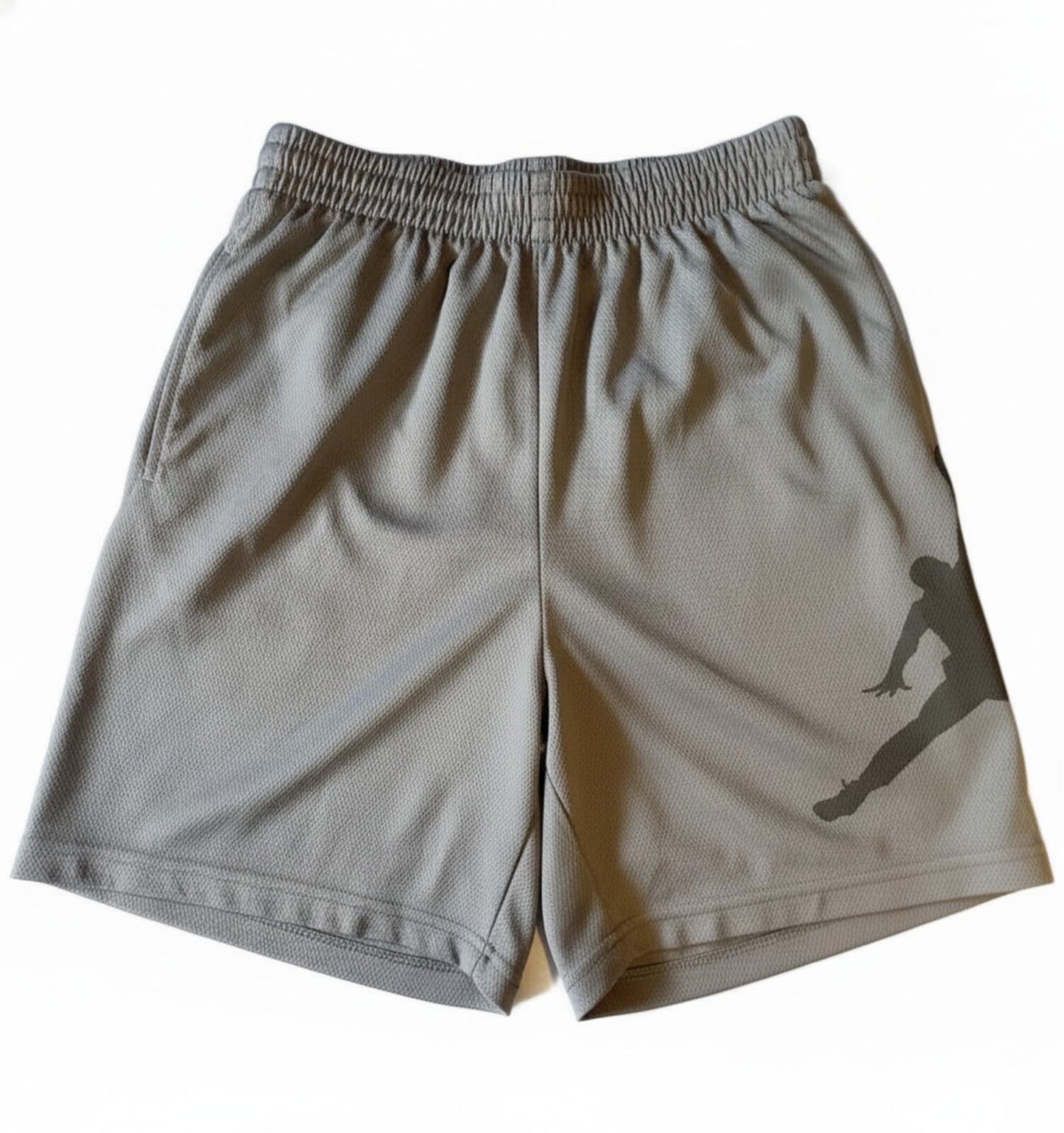 Jordan Grey Athletic Shorts with Jumpman Logo - Medium