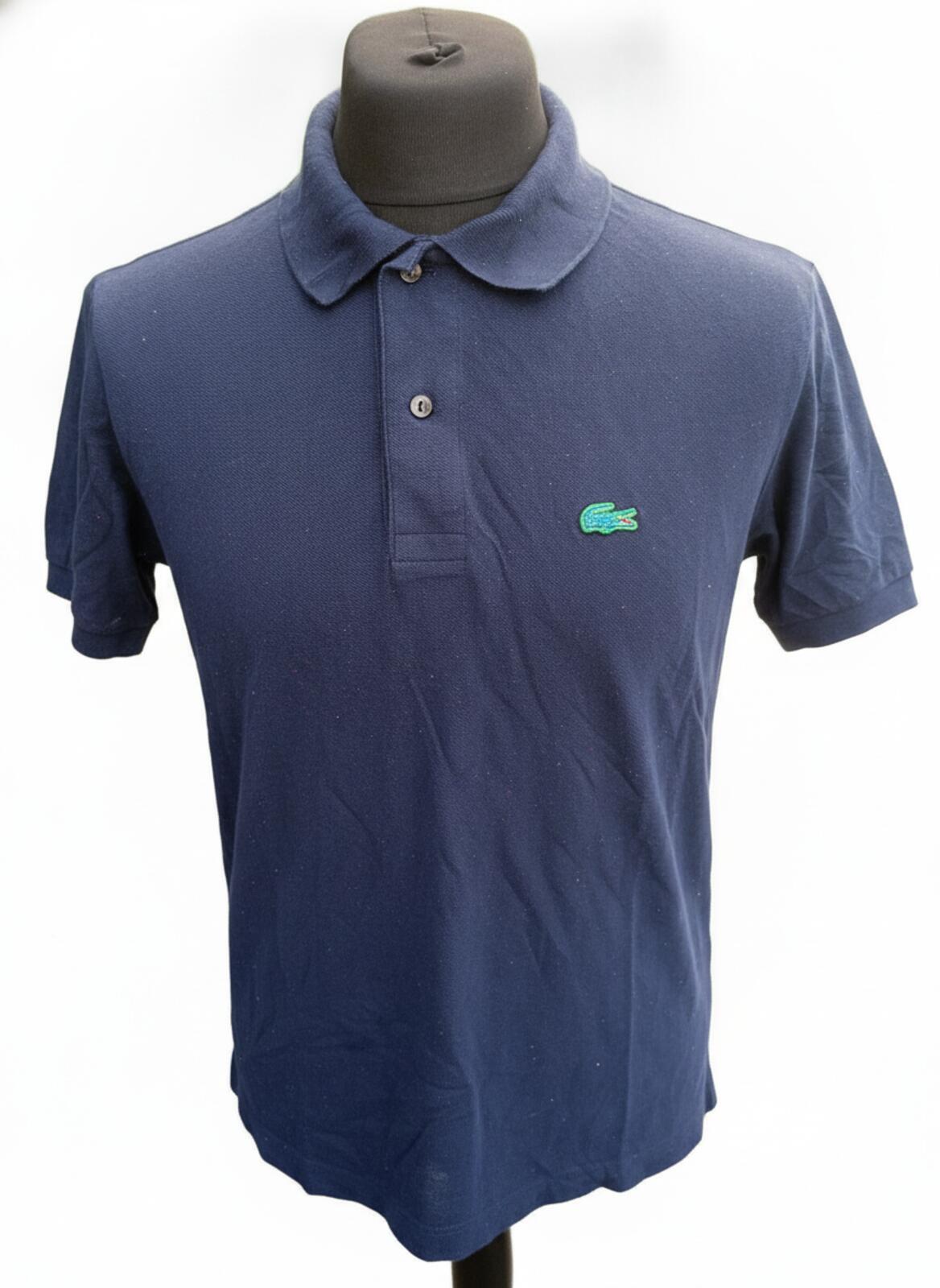 Lacoste Navy Blue Polo Shirt with Crocodile Logo - Size 4 Medium