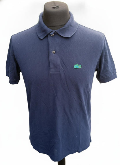 Lacoste Navy Blue Polo Shirt with Crocodile Logo - Size 4 Medium