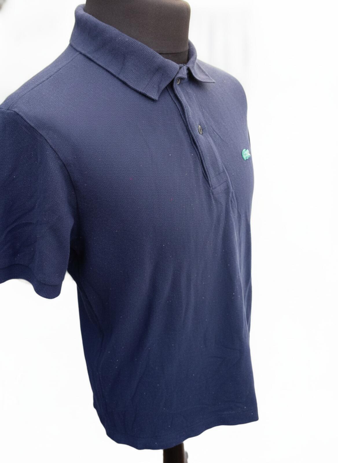 Lacoste Navy Blue Polo Shirt with Crocodile Logo - Size 4 Medium