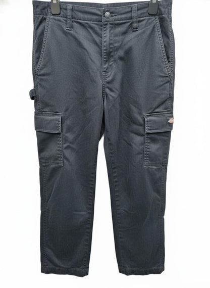Womens Dickies Black Blue Cargo Trousers - W27R - Excellent Condition