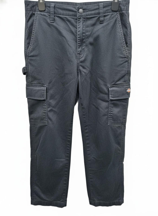 Womens Dickies Black Blue Cargo Trousers - W27R - Excellent Condition