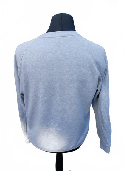 Adidas Mens Jumper Size M Heather Grey Crew Neck Sweatshirt Core Logo Active