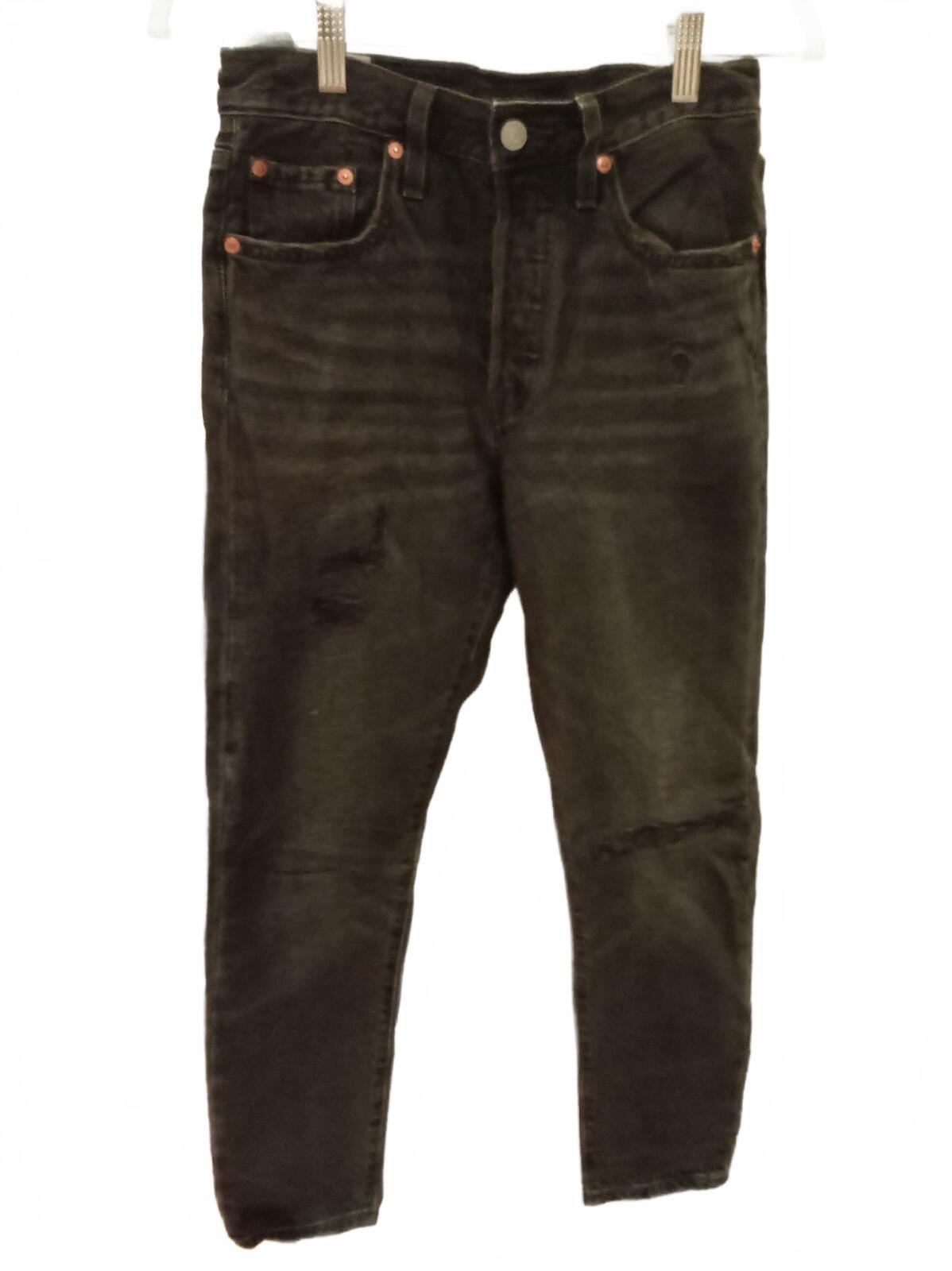 Levi's Black Distressed Denim Jeans - W25 L28