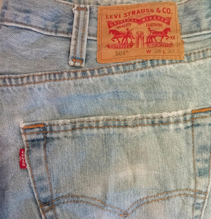 Levi's 501 Light Wash Denim Jeans W38 L32