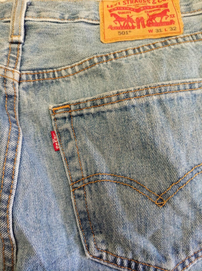 Levi's 501 Light Blue Denim Jeans W31 L32