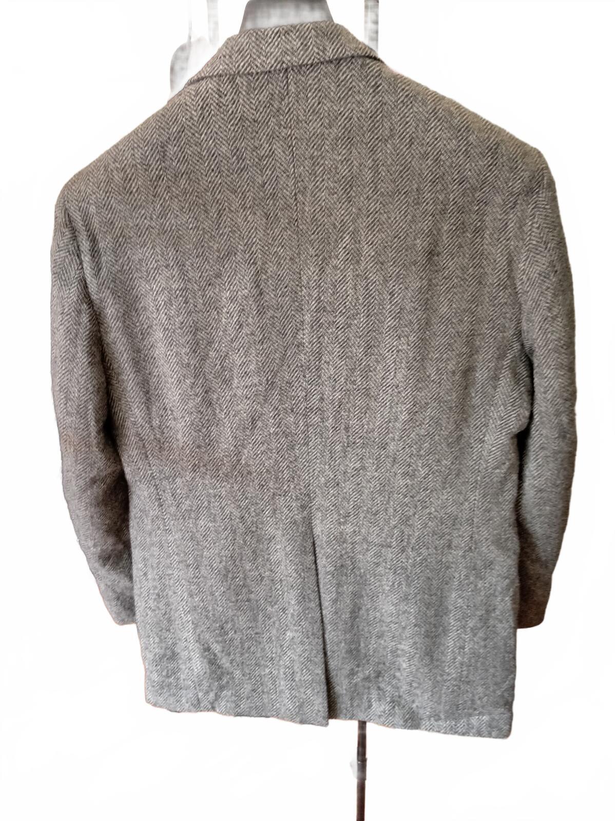 Haggar Imperial Men's Grey Tweed Wool Blazer Jacket 40R
