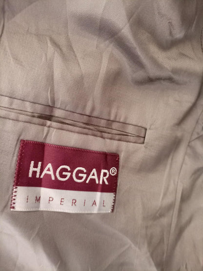 Haggar Imperial Men's Grey Tweed Wool Blazer Jacket 40R