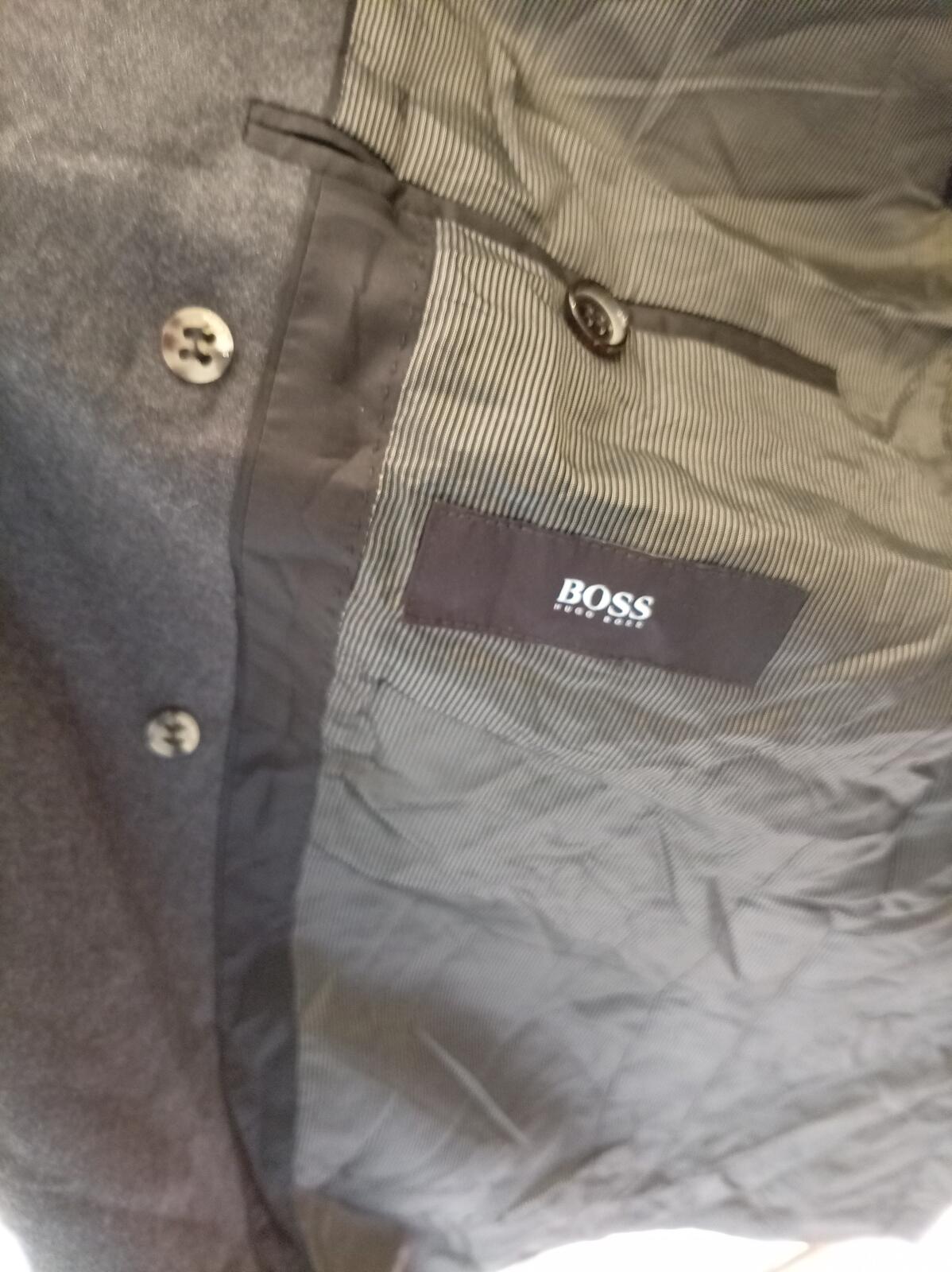 BOSS Guabello Men's Grey Double-Breasted Blazer Jacket 42L
