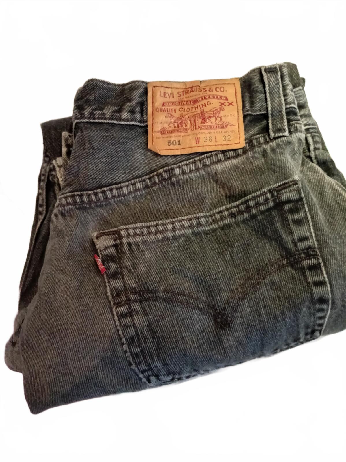 Vintage 1999 Levi's 501 Black Denim Jeans W36 L32
