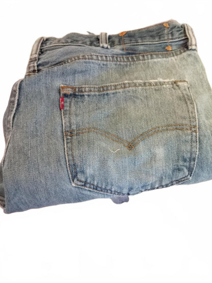 Levi's Classic Light Blue Distressed Denim Jeans W38 L29