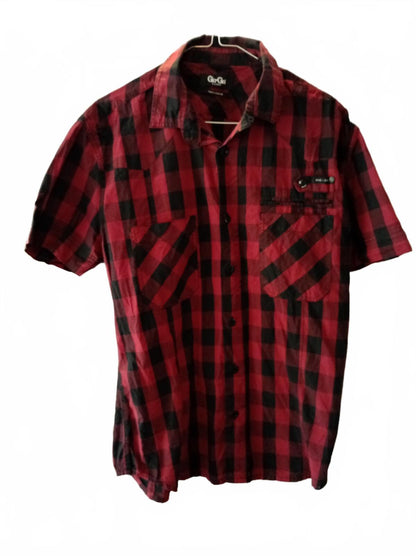Gio-Gi Red and Black Checkered Short Sleeve Shirt - XL