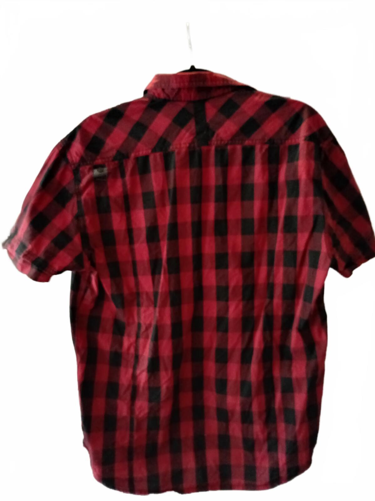 Gio-Gi Red and Black Checkered Short Sleeve Shirt - XL