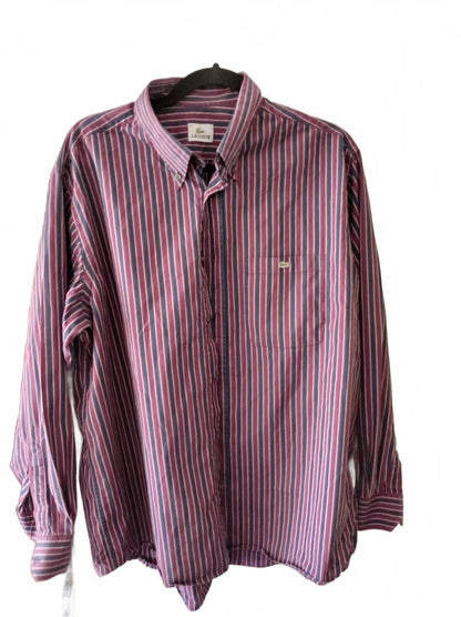 Vintage Lacoste Striped Long Sleeve Shirt Size 44