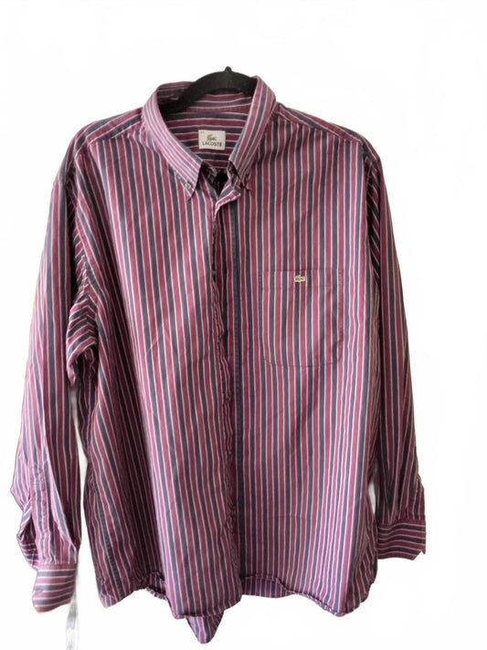 Vintage Lacoste Striped Long Sleeve Shirt Size 44
