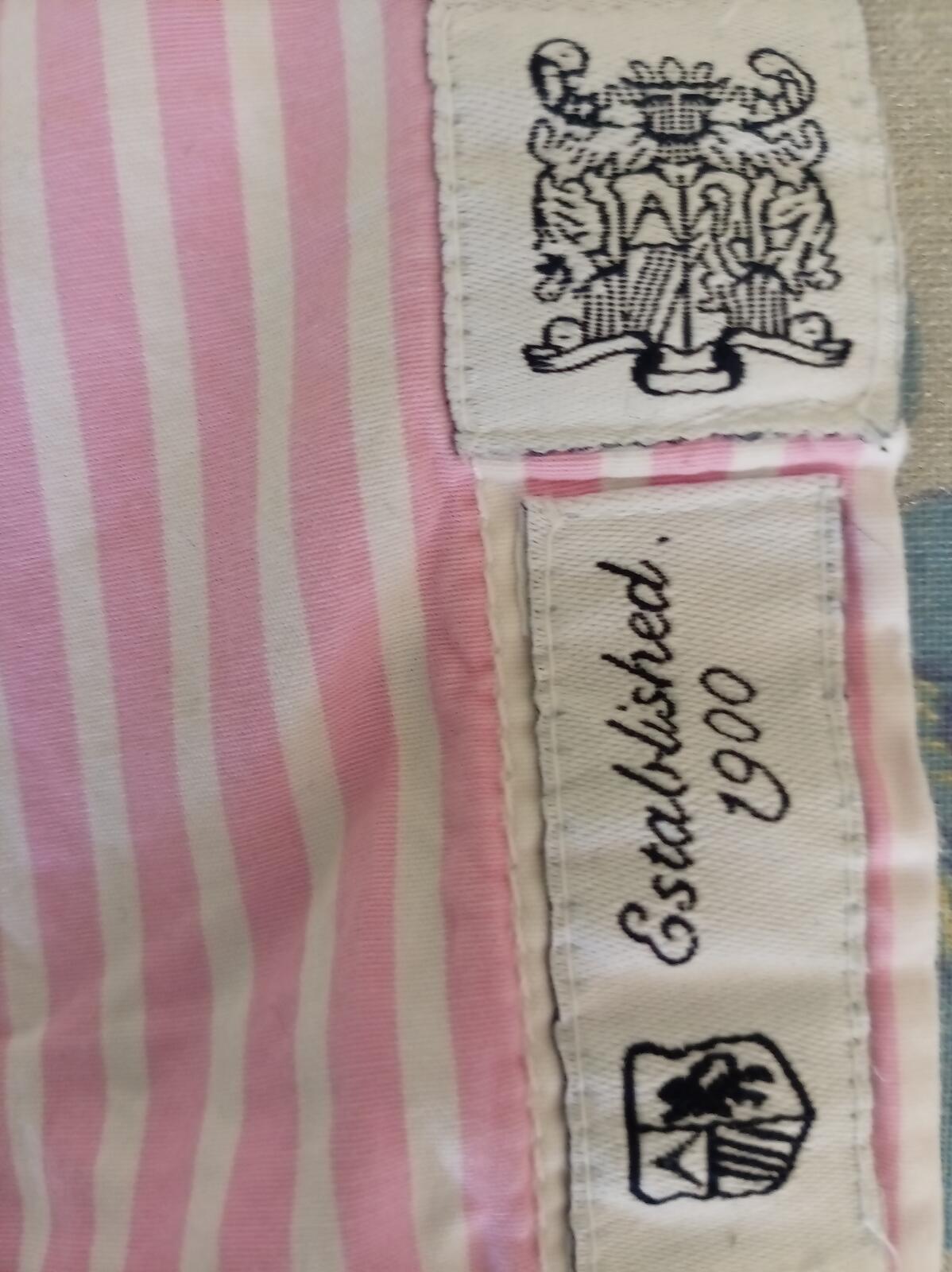 Men's Pink and White Austin Reed Striped Long Sleeve Shirt, Size L