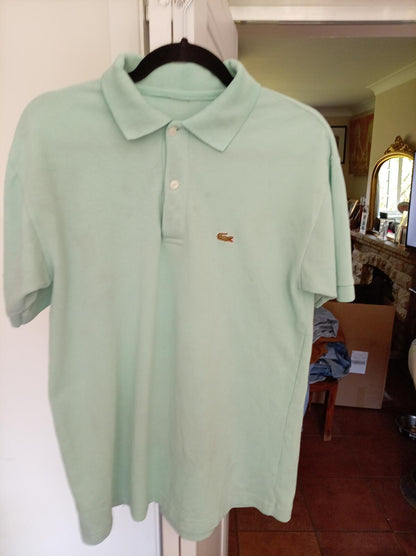 Lacoste Light Green Polo Shirt with Embroidered Logo & Chamise naming - Medium