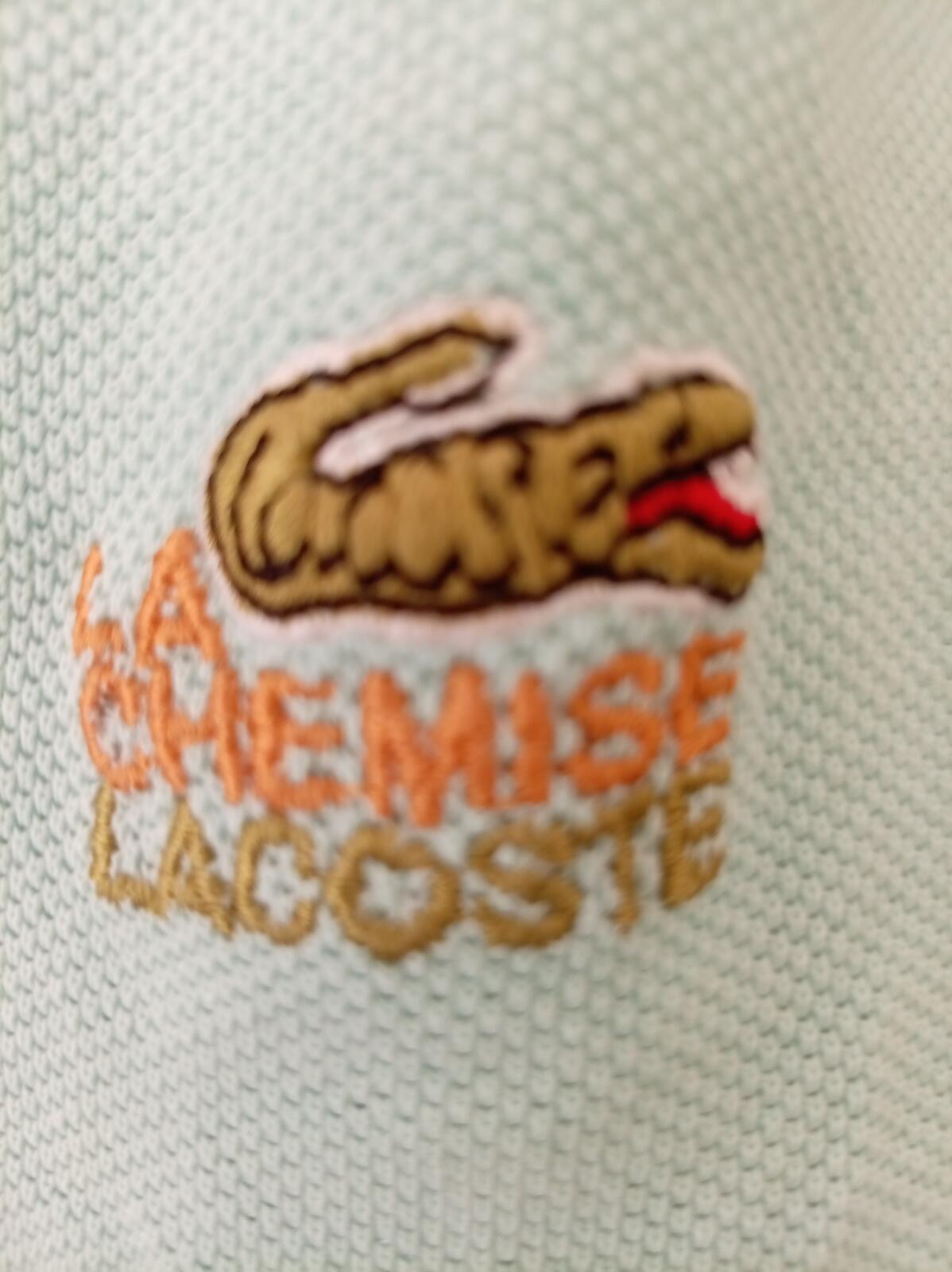 Lacoste Light Green Polo Shirt with Embroidered Logo & Chamise naming - Medium