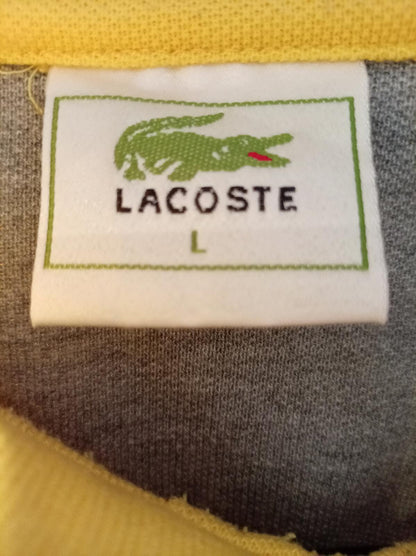 Lacoste Yellow Polo Shirt with Crocodile Logo - Large