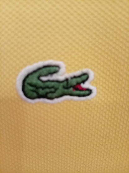Lacoste Yellow Polo Shirt with Crocodile Logo - Large