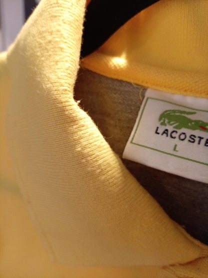 Lacoste Yellow Polo Shirt with Crocodile Logo - Large