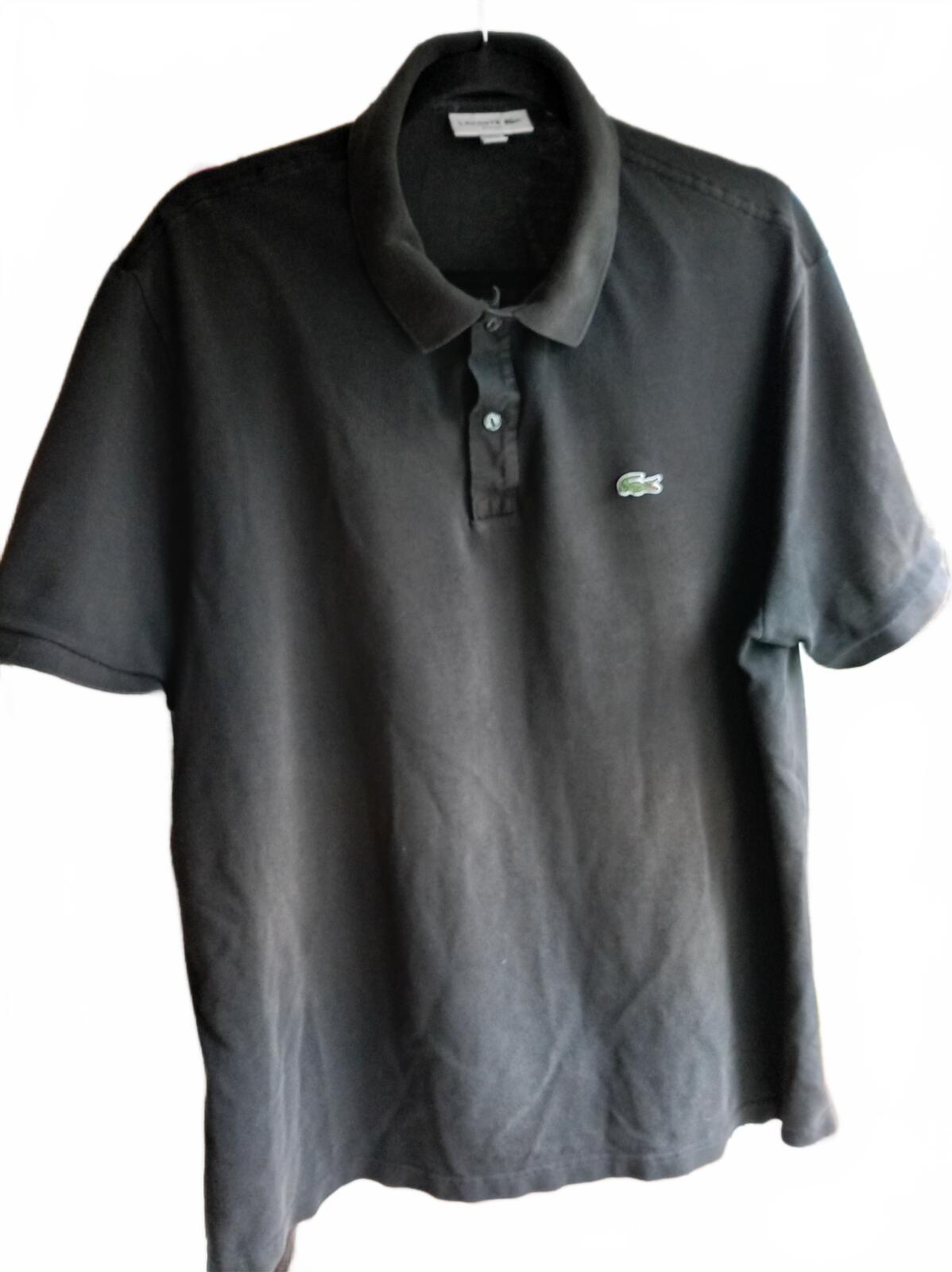 Lacoste Slim Fit Black Polo Shirt Size 9 - 4XL