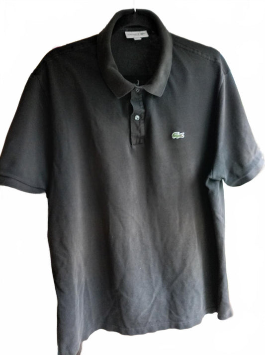 Lacoste Slim Fit Black Polo Shirt Size 9 - 4XL