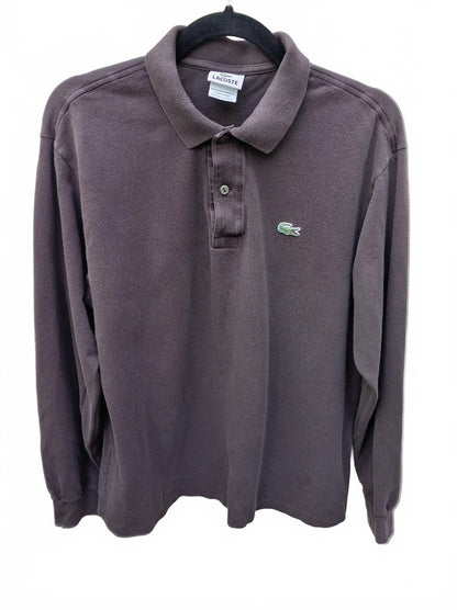 Lacoste Long Sleeve Brown Polo Shirt - Size 5 (Large)