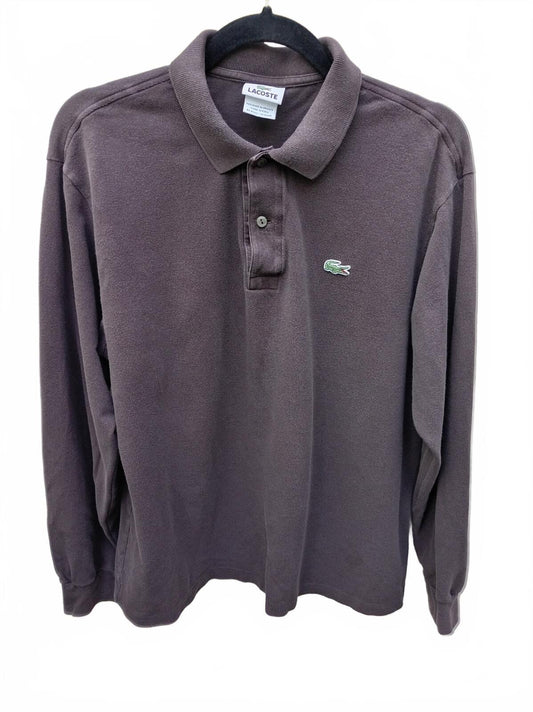 Lacoste Long Sleeve Brown Polo Shirt - Size 5 (Large)