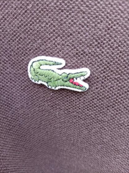 Lacoste Long Sleeve Brown Polo Shirt - Size 5 (Large)