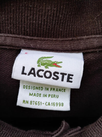 Lacoste Long Sleeve Brown Polo Shirt - Size 5 (Large)