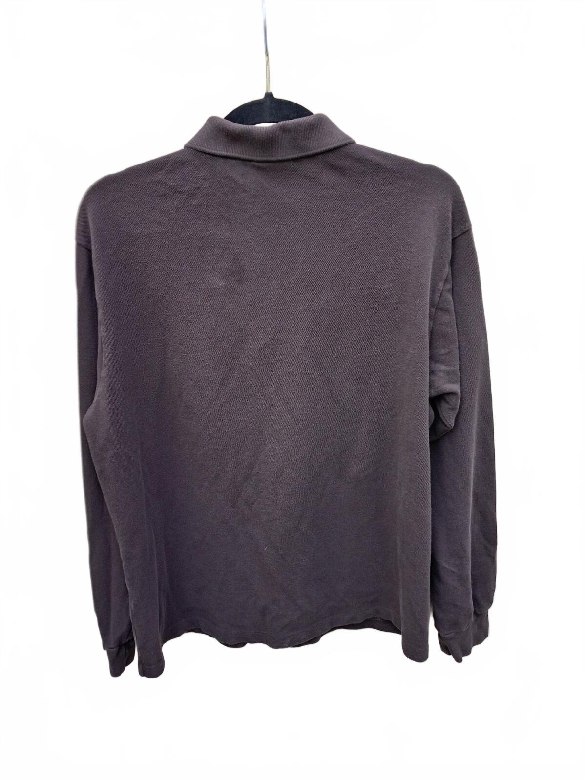 Lacoste Long Sleeve Brown Polo Shirt - Size 5 (Large)