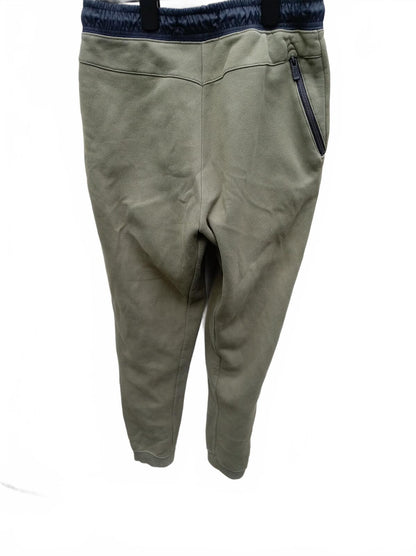 Nike Olive Green Jogger Pants with Black Waistband and Drawstring - Small