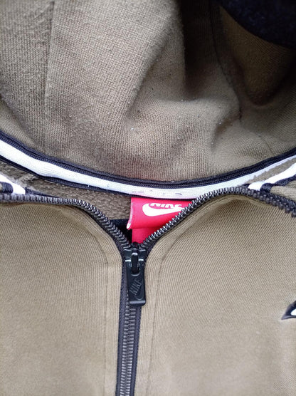Nike Brown Full-Zip Hoodie with Hood - M