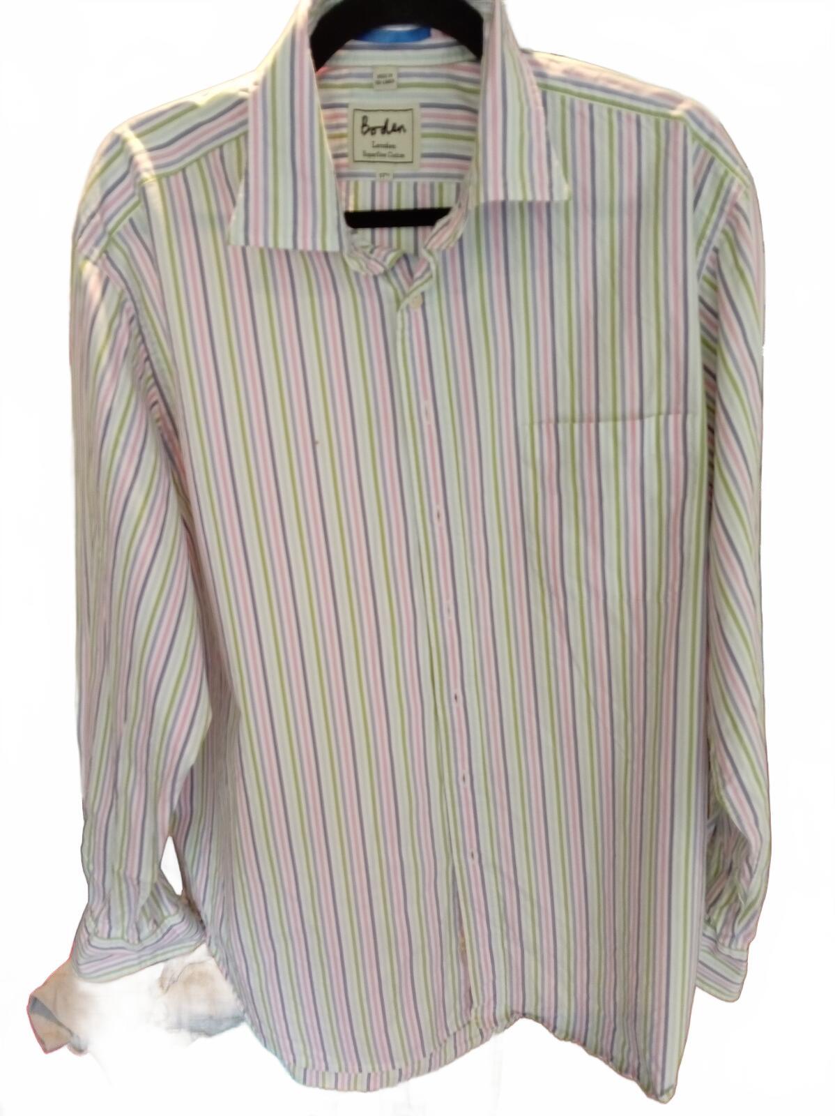 Boden London Men's Superfine Cotton Striped Shirt 17½ Collar