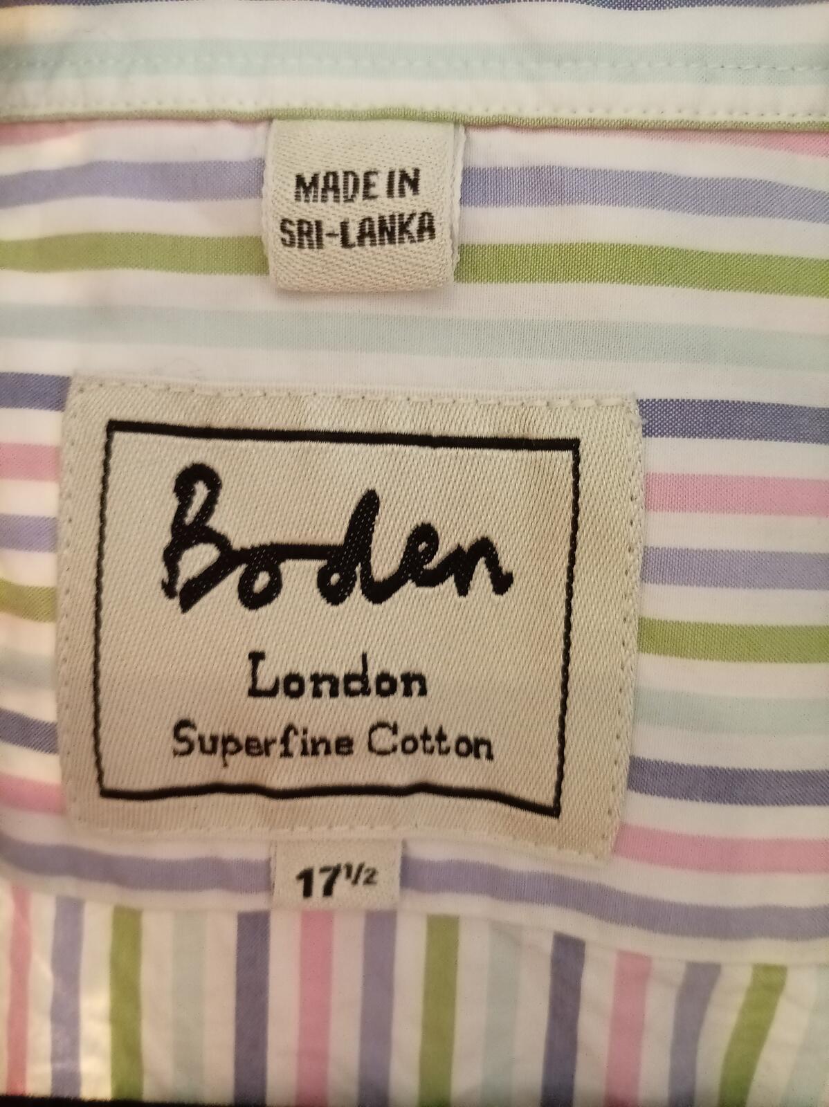 Boden London Men's Superfine Cotton Striped Shirt 17½ Collar