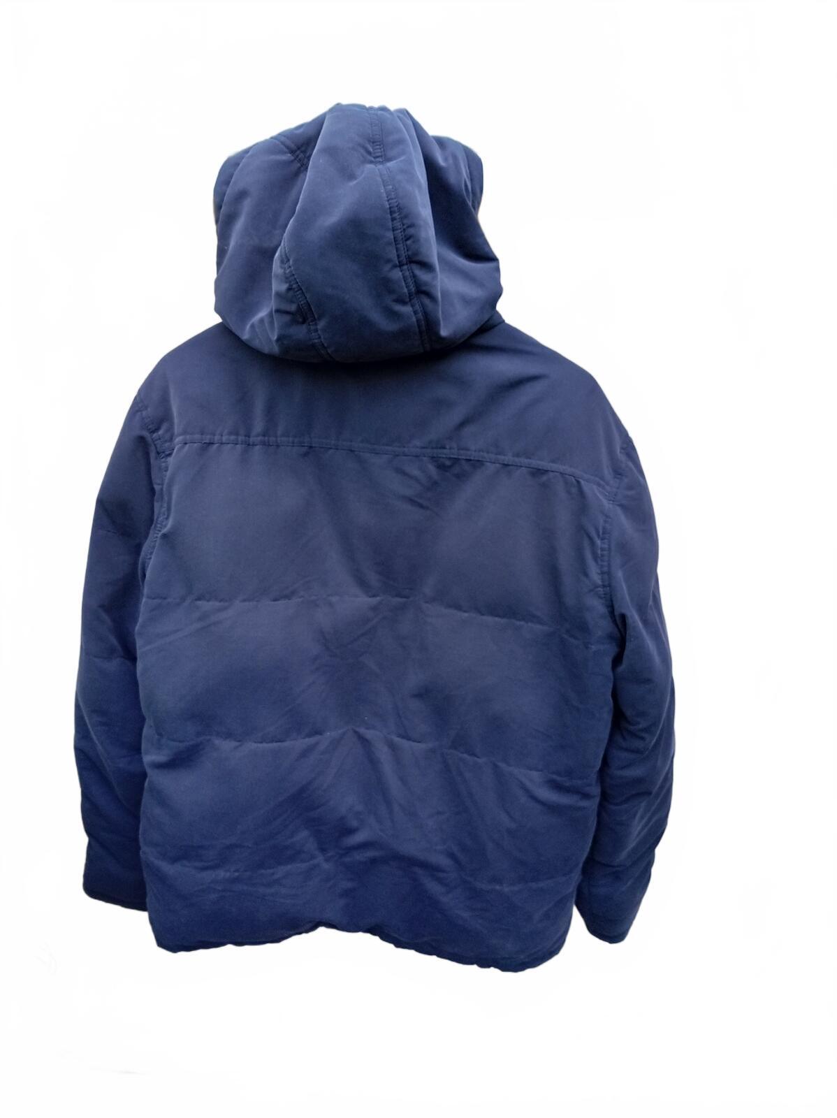 CAT Caterpillar Navy Blue Puffer Jacket with Hood - Size L