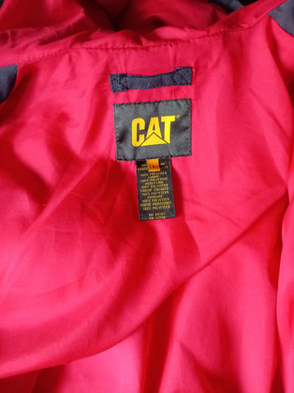 CAT Caterpillar Navy Blue Puffer Jacket with Hood - Size L