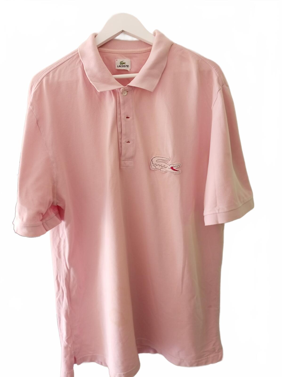 Lacoste Classic Pink Polo Shirt with Crocodile Logo - Size 9 - 4XL