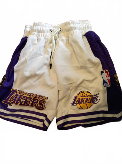 Pro St LA Lakers Shorts – Luxury Athletic Collection – White/Purple – Size L