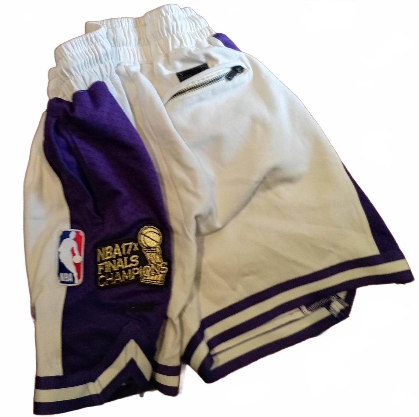 Pro St LA Lakers Shorts – Luxury Athletic Collection – White/Purple – Size L
