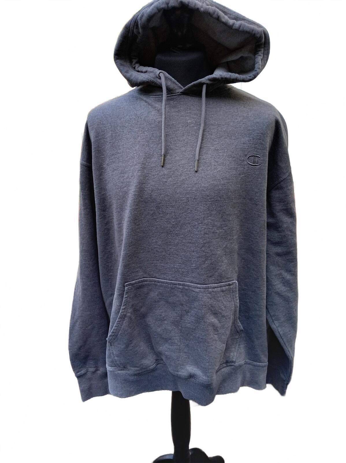 Champion Powerblend fleece hoodie in charcoal grey, size 2XL. Hanesbrands-era