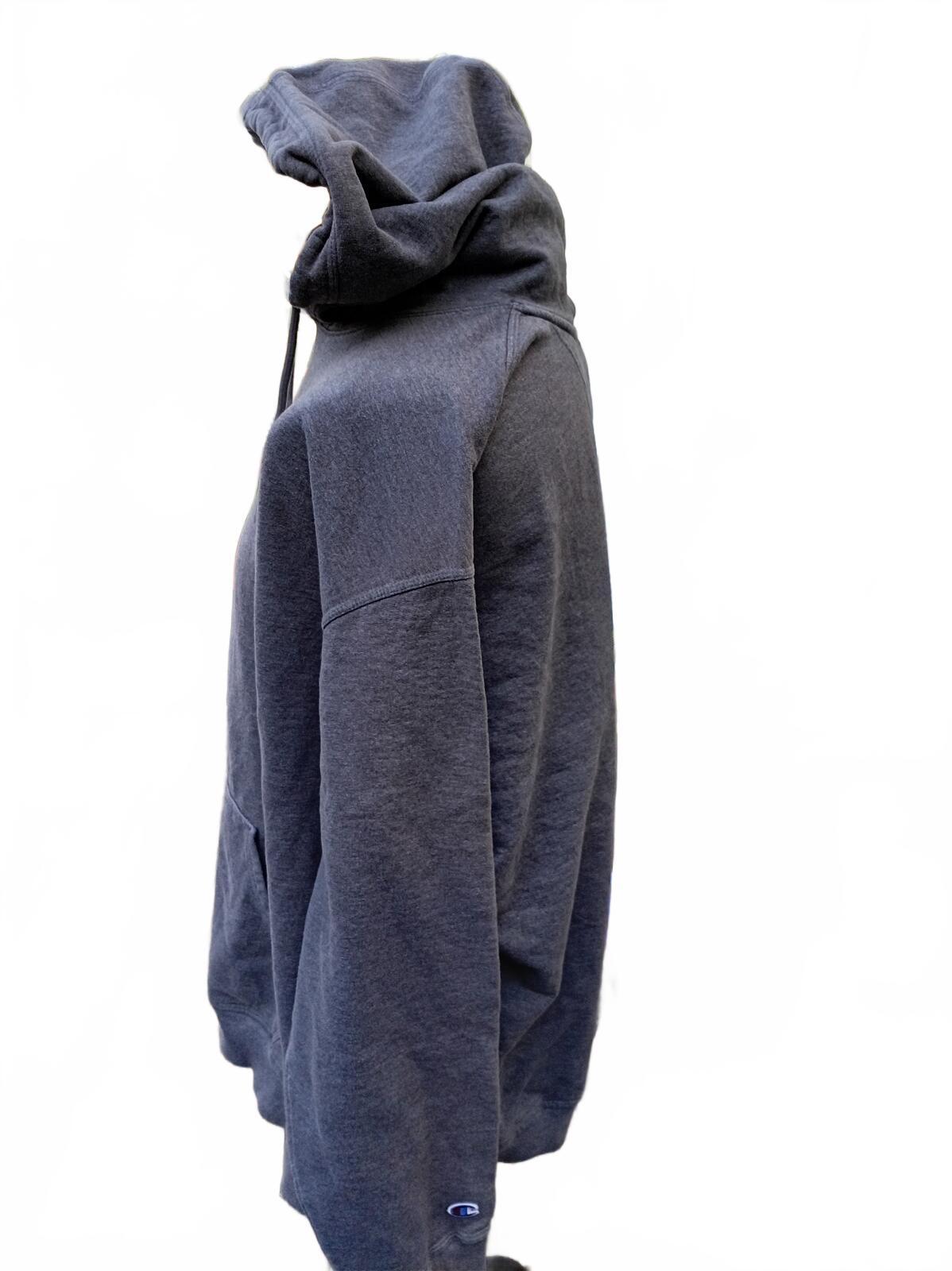 Champion Powerblend fleece hoodie in charcoal grey, size 2XL. Hanesbrands-era
