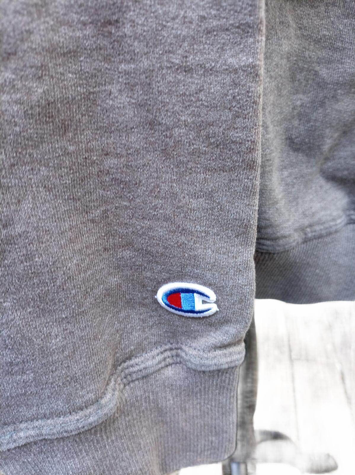 Champion Powerblend fleece hoodie in charcoal grey, size 2XL. Hanesbrands-era