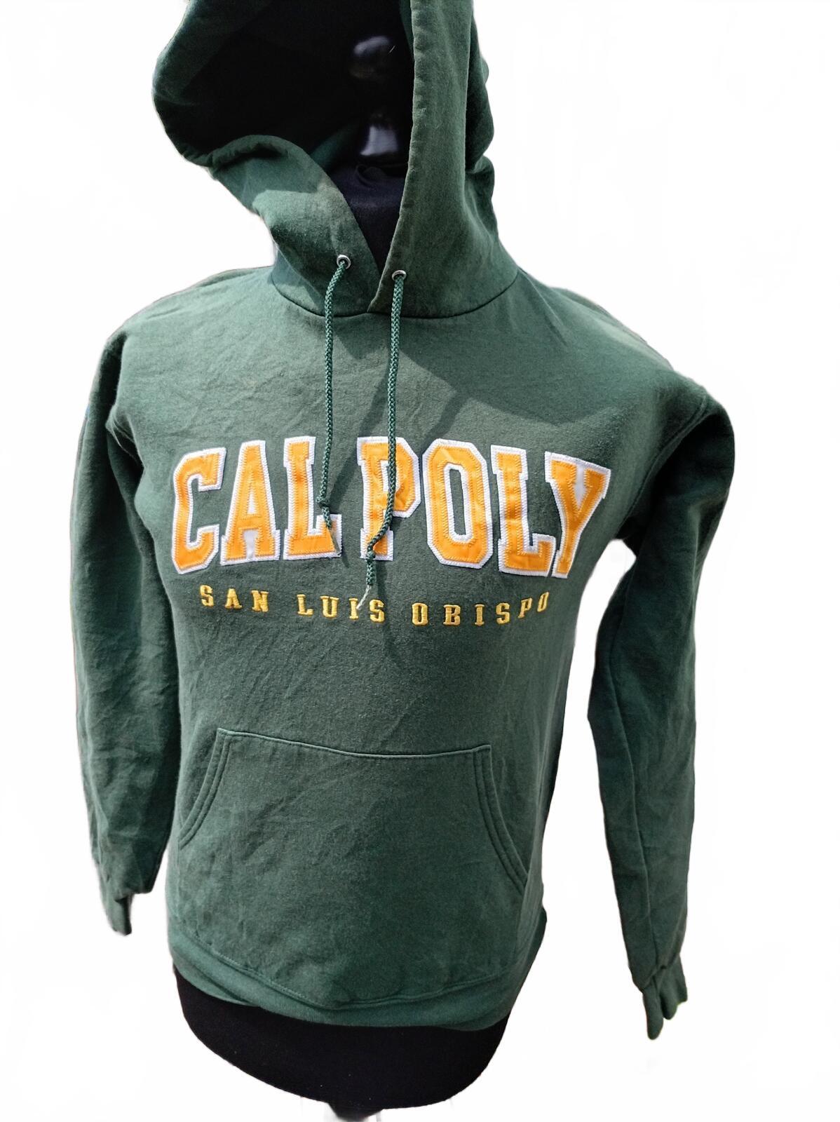 Throwback Champion Cal Poly Hoodie  Green  Size Small
