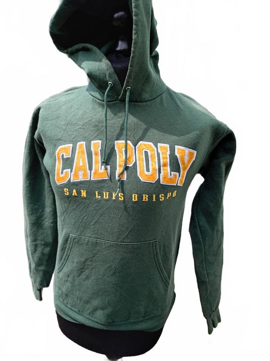 Throwback Champion Cal Poly Hoodie  Green  Size Small